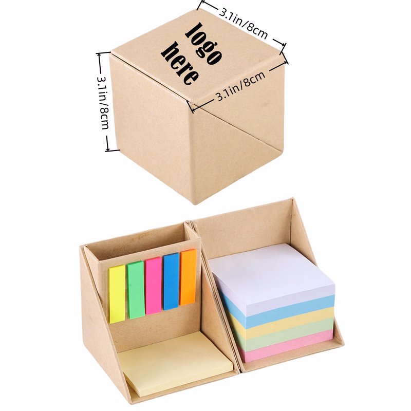Multicolor Sticky Note Set with Pen Holder MOQ50