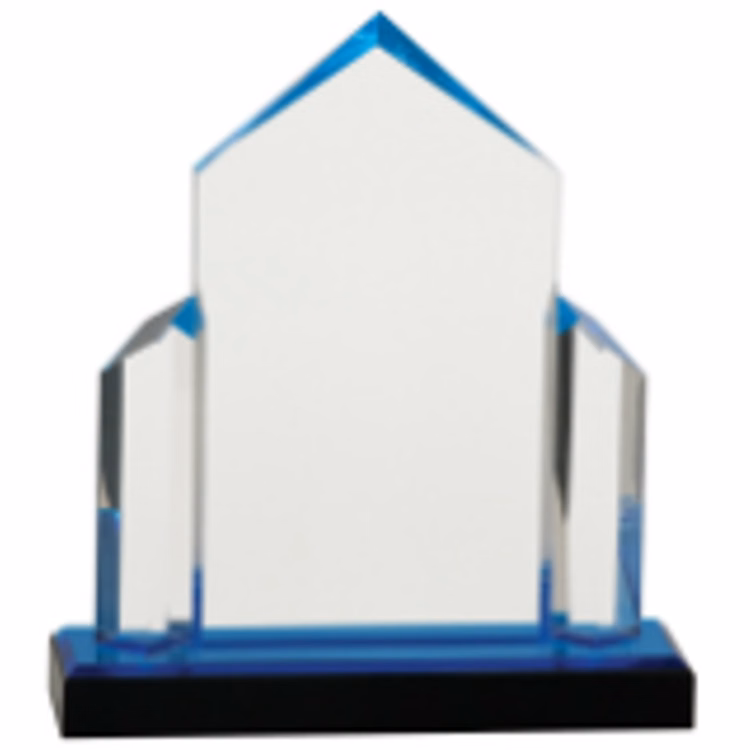 7" x 8" Blue Jewel Post Impress Award