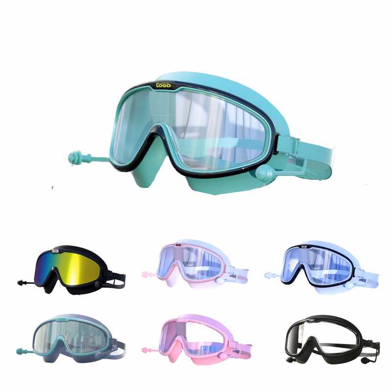 Large Frame Swimming Goggles With Earplugs