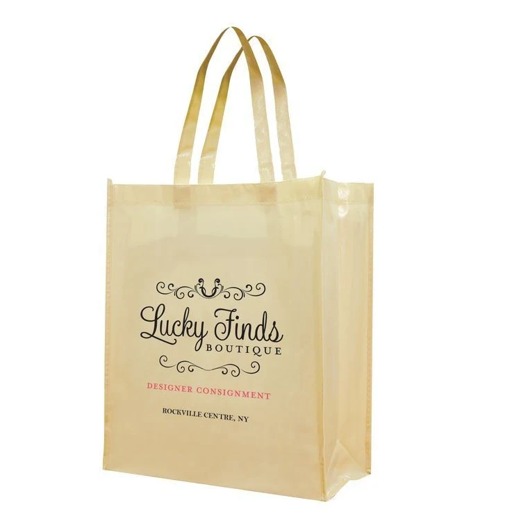 Laminated Tote Bag with Patent Finish - 12 3/4"x15 3/4"x4 3/4" 1