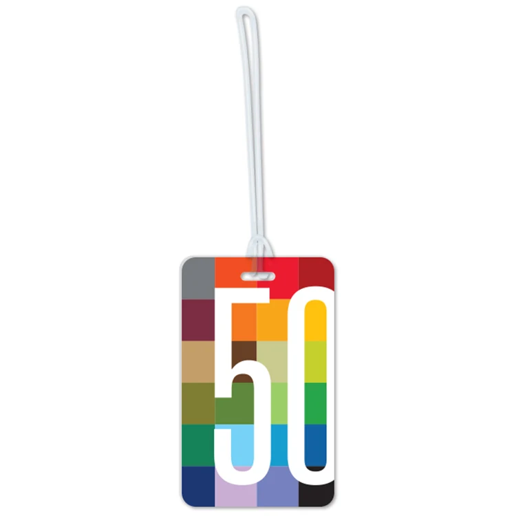 Extra Thick Plastic Stock Tag .060 white styrene 2.75" x 4.5" rectangle, Full Colour with 9" Loop 1