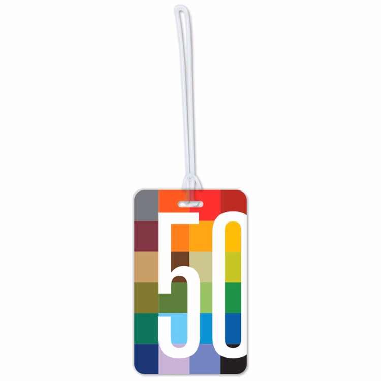 Extra Thick Plastic Stock Tag .060 white styrene 2.75" x 4.5" rectangle, Full Colour with 9" Loop
