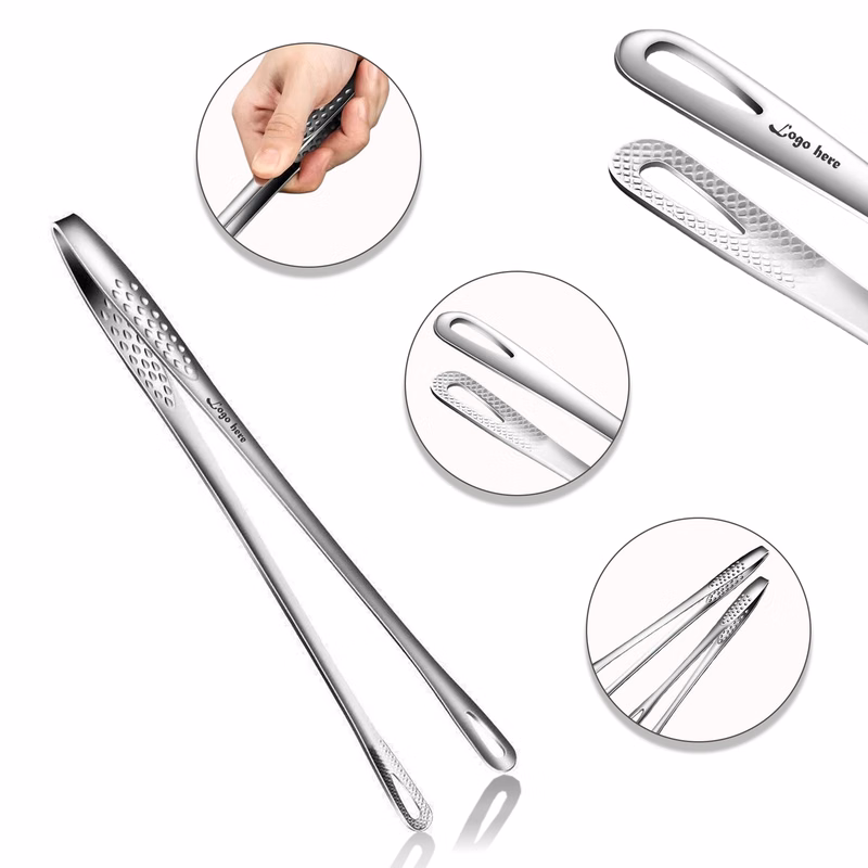Stainless Steel BBQ Cooking Grill Clamp Tong