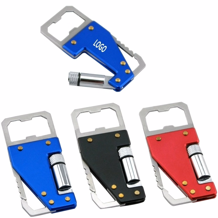 Multi-Function Metal Bottle Opener w/ LED Light & Knife