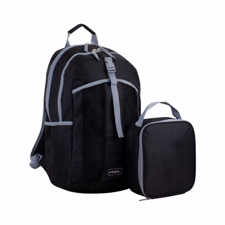 18" Backpack & Lunch Bag Sets - Black