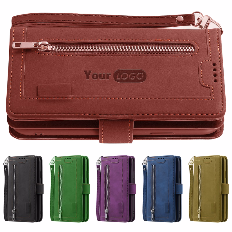 Leather All-In-One Phone Case With Wallet And Zippered Coin Pocket