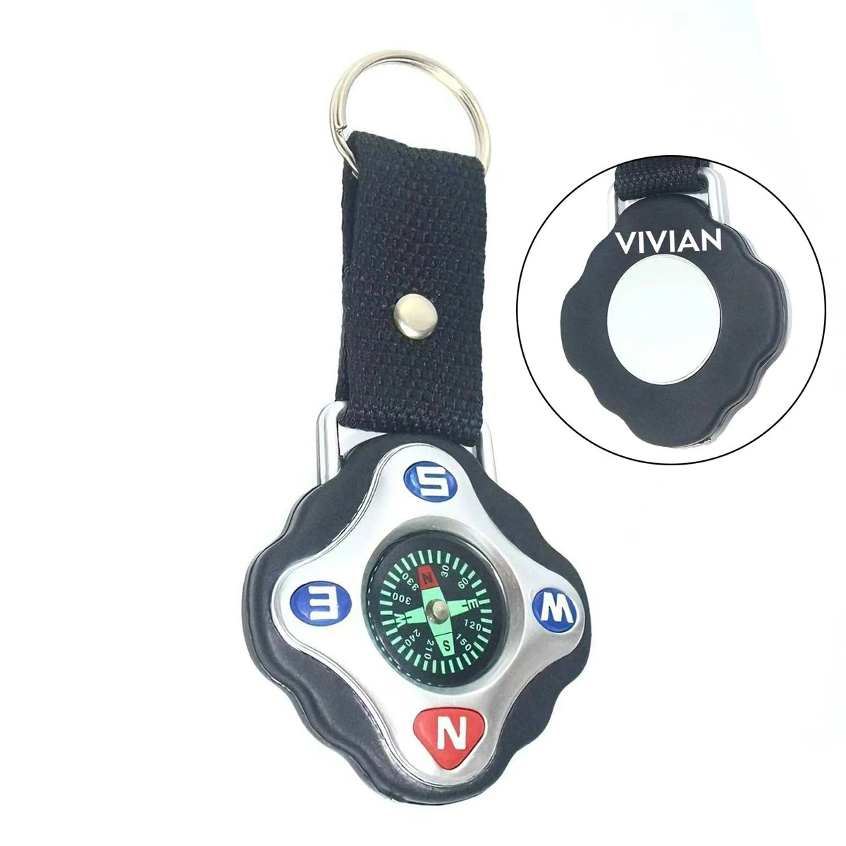 Compass w/Strap & Split Key Ring 1