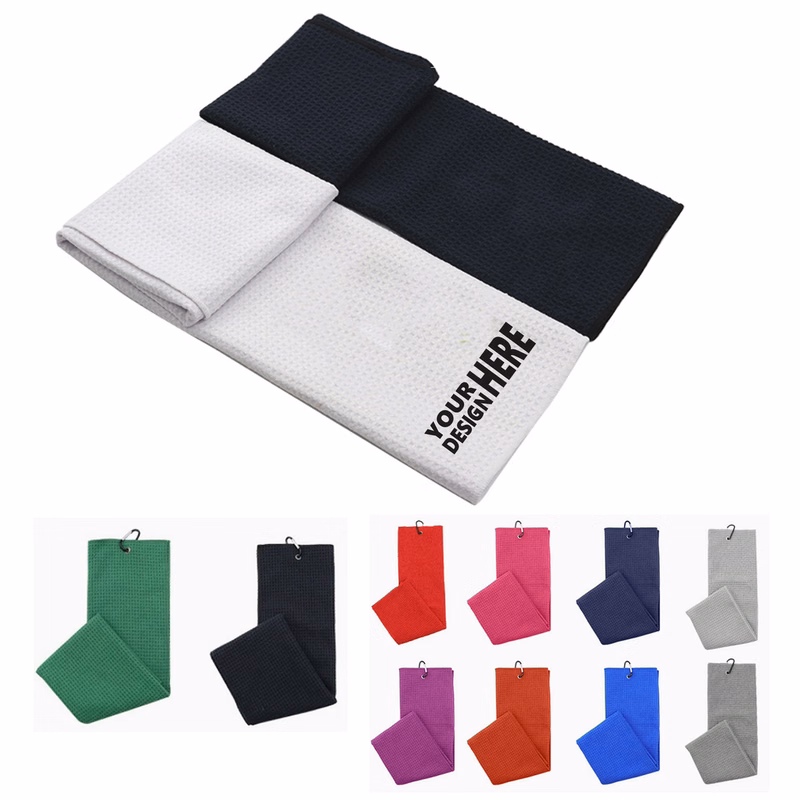 Custom Tri-Fold Golf Towel With 1 Holes