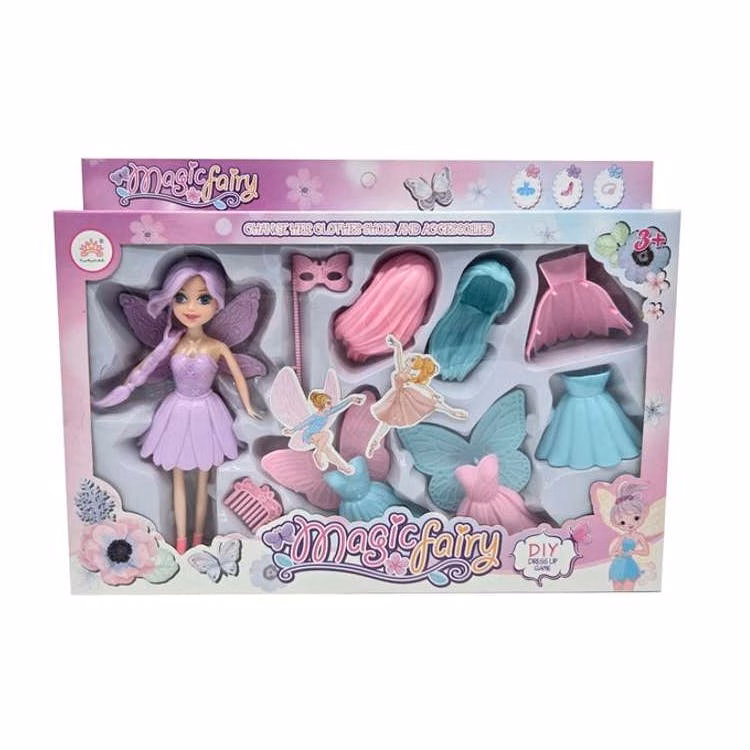 Fairy Dress-Up Doll with Changeable Outfits and Wings 7"