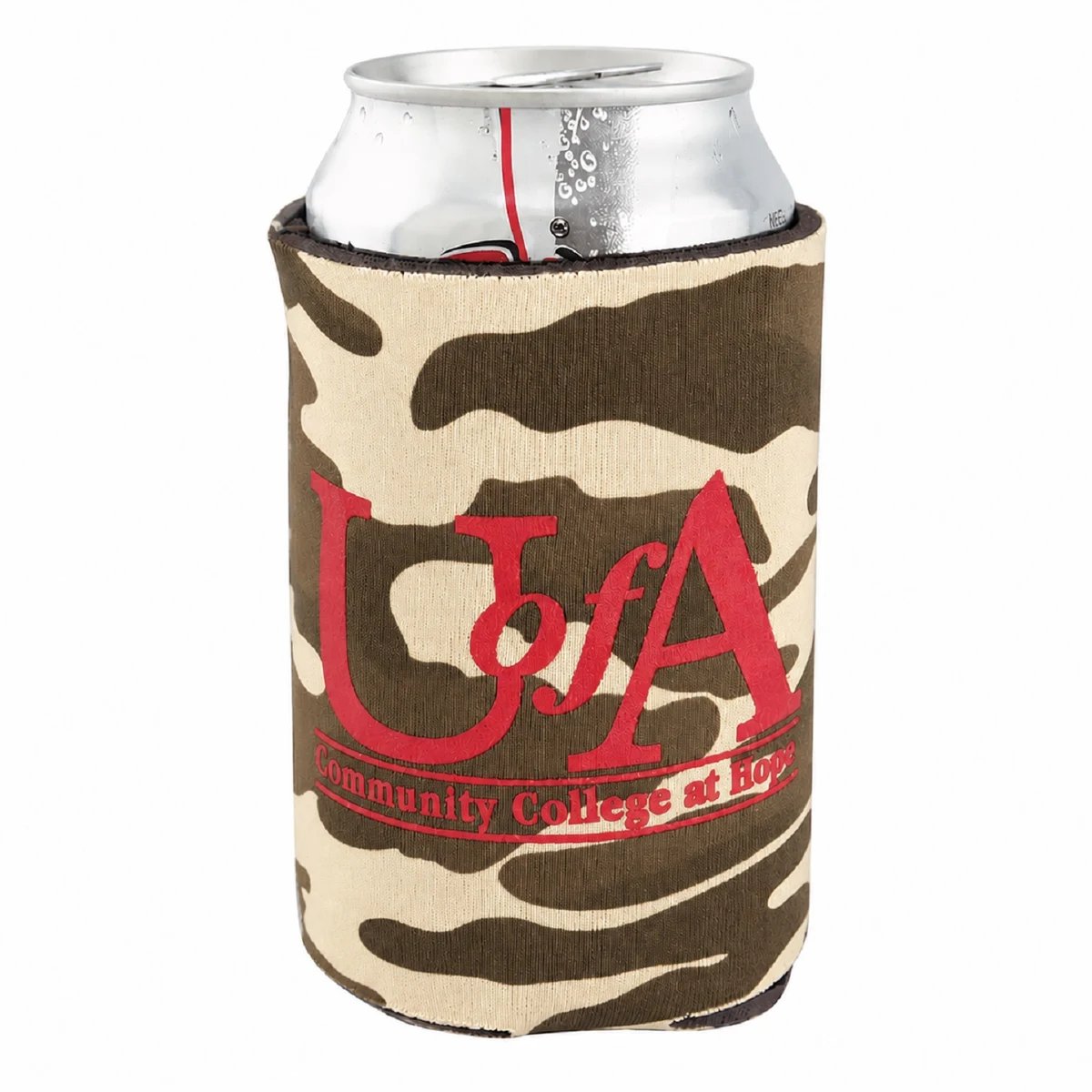 Custom Coolie Camo, custom koozie with logo imprint 1