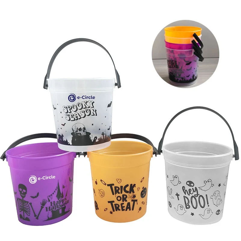 Halloween Plastic 32OZ Drink Bucket With Straw 1