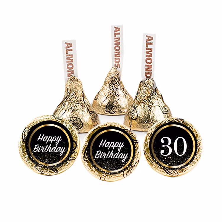 Birthday Glitter Design - Hershey's Kisses w/ Full Color Label
