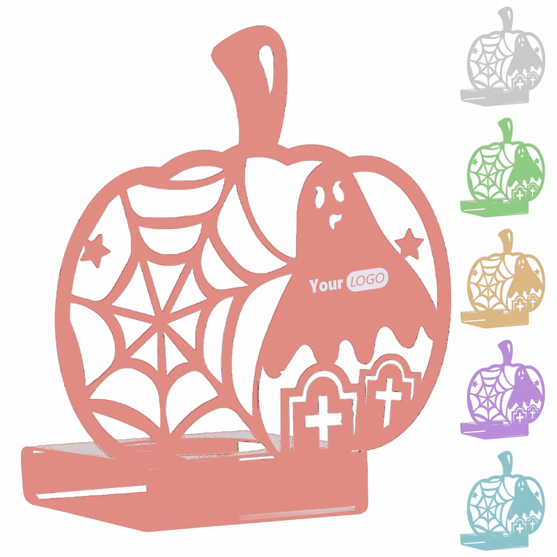 Iron Halloween Themed Metal Candlestick With Eerie Decorations
