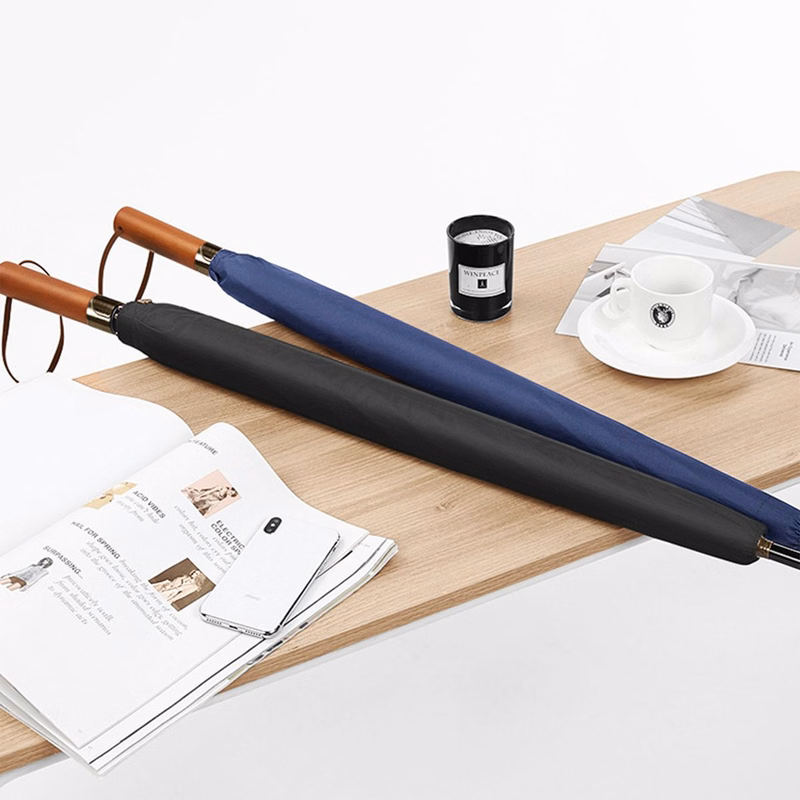 Large Umbrella with Wooden Handle for Rain