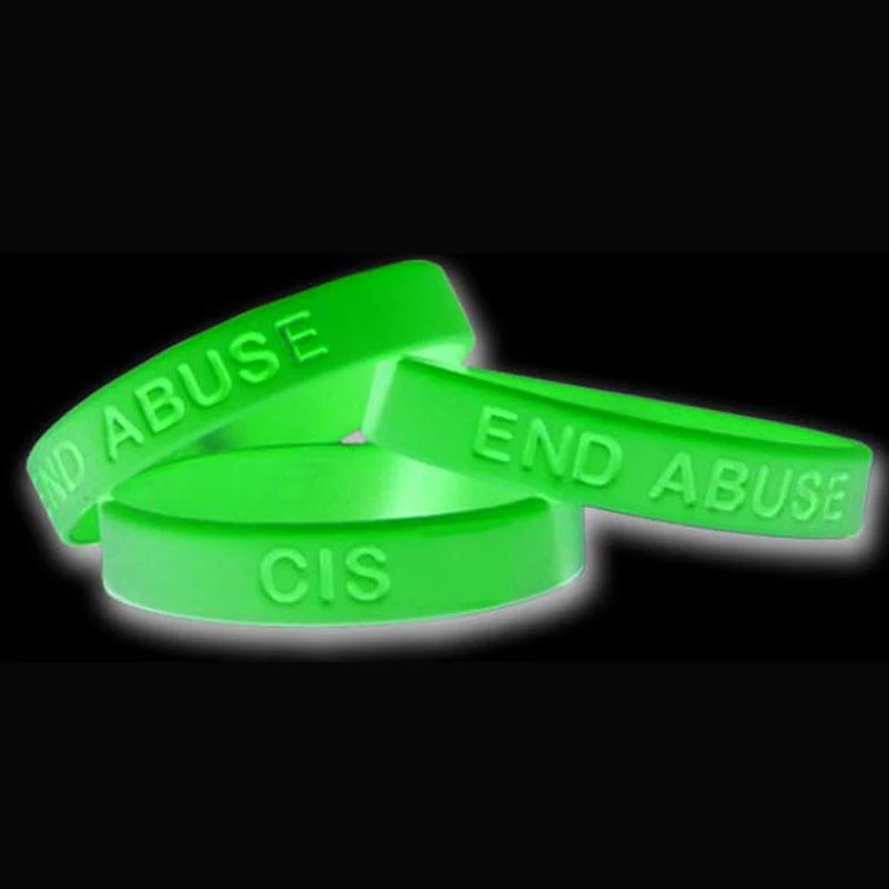 1/2" Debossed And Glow In The Dark Silicone Bracelets 1