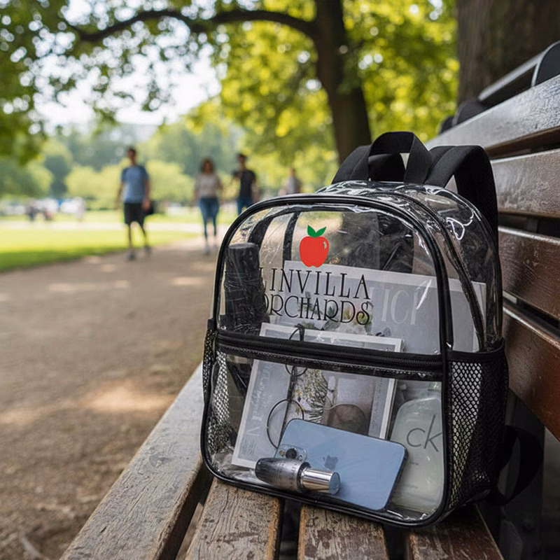 Stadium Approved Clear PVC Backpack- 12"w x 12"h x 6"d-Close Out