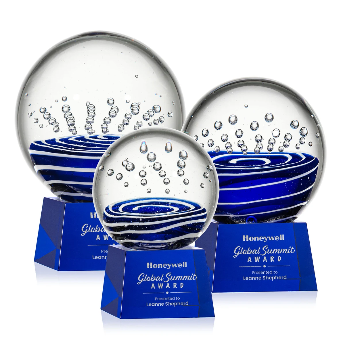 Tranquility Award on Robson Base - Blue 1