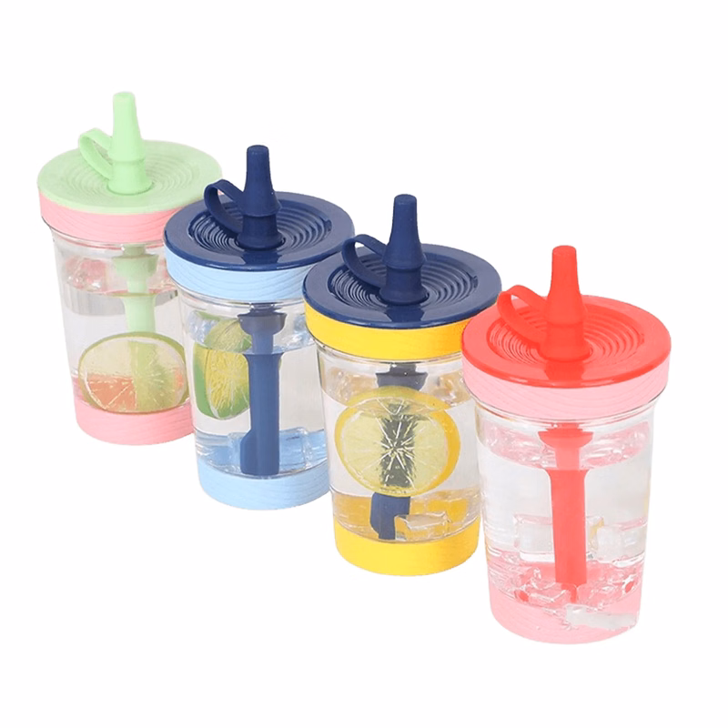 17 Oz Plastic Cup With Straw And Lid