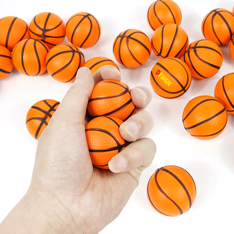 2.4" PU Foam Basketball Shaped Stress Reliever Ball