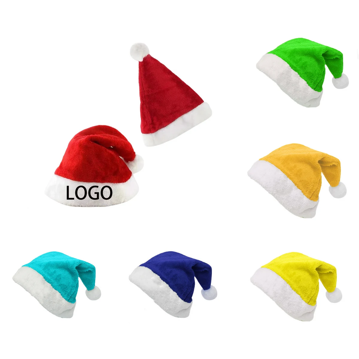 MOQ 100 Unisex Short Plush Christmas Hat 1