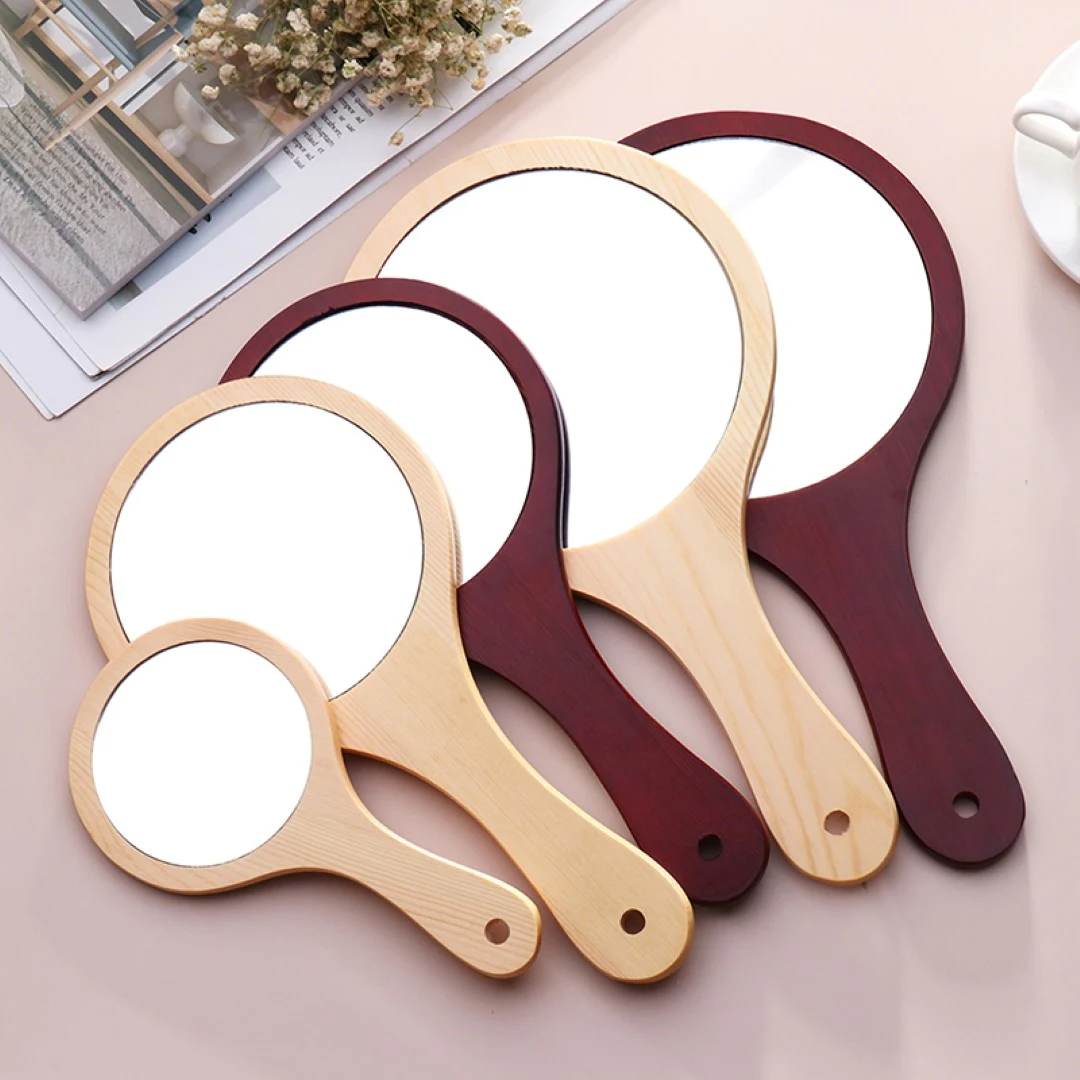 Cosmetic Round Wooden Mirror 1