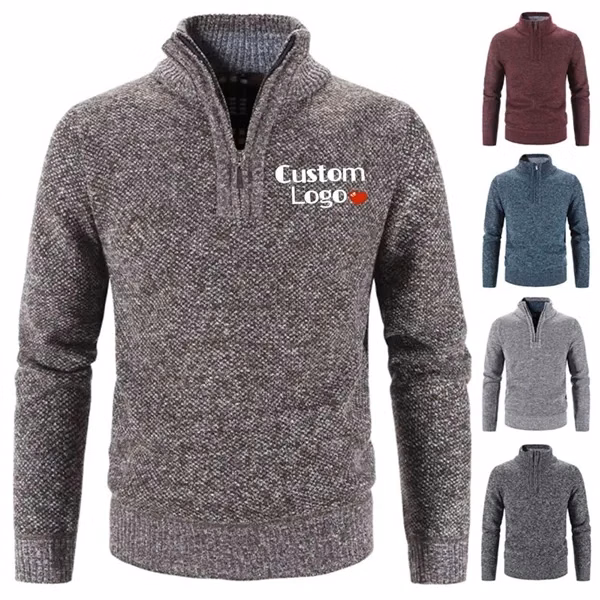 Custom Quarter Zip Sweater for Men — Breathable Knit Pullover for Business and Casual Wear