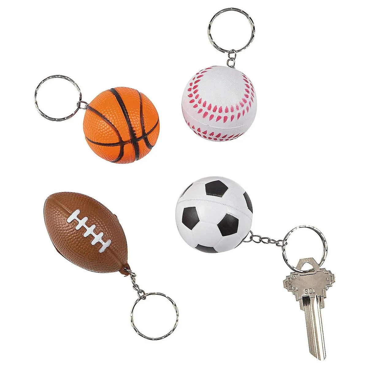 Mini Foam Squeeze Sports Ball with Keychain 1