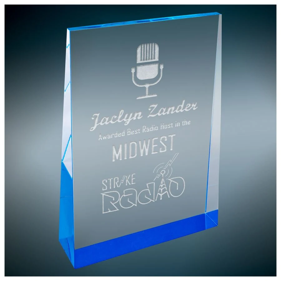 4" X 6" Blue Acrylic Wedge Award 1