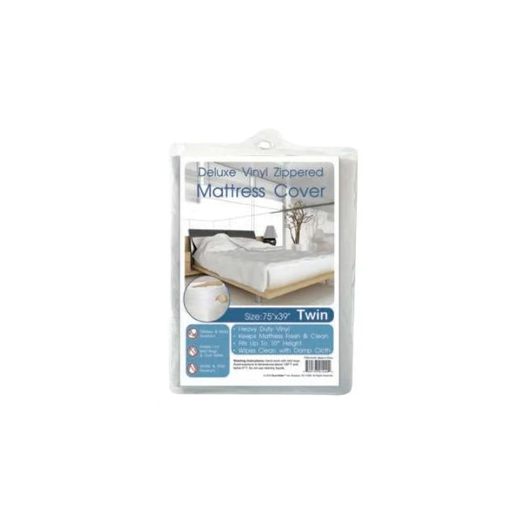 Heavy Duty Zippered Mattress Covers - Twin White 1