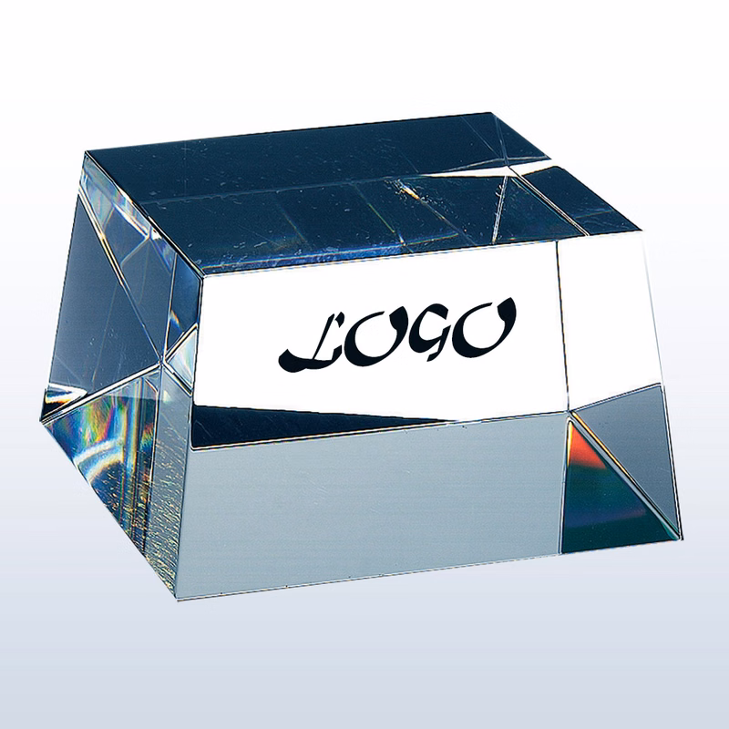 Pryamid Optical Crystal Base with Black Foamed Gift Box