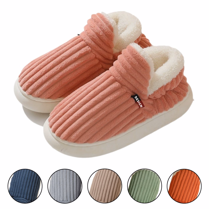 Corduroy Plush Slippers