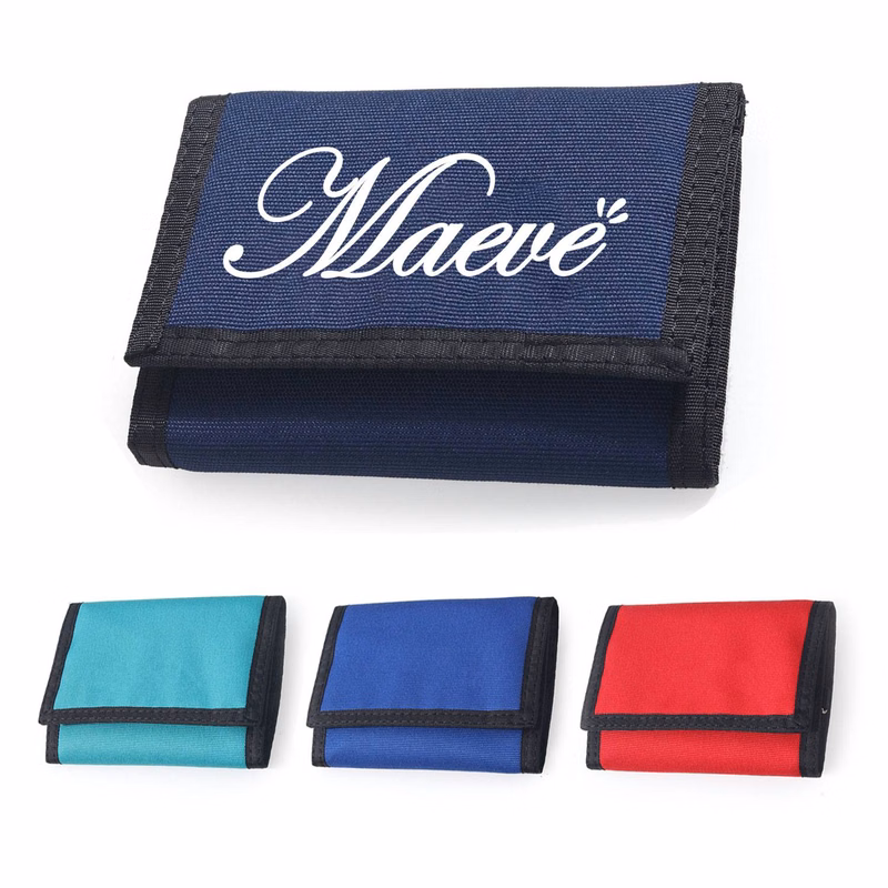 Trifold Canvas Outdoor Sports Wallet with Magic Sticker