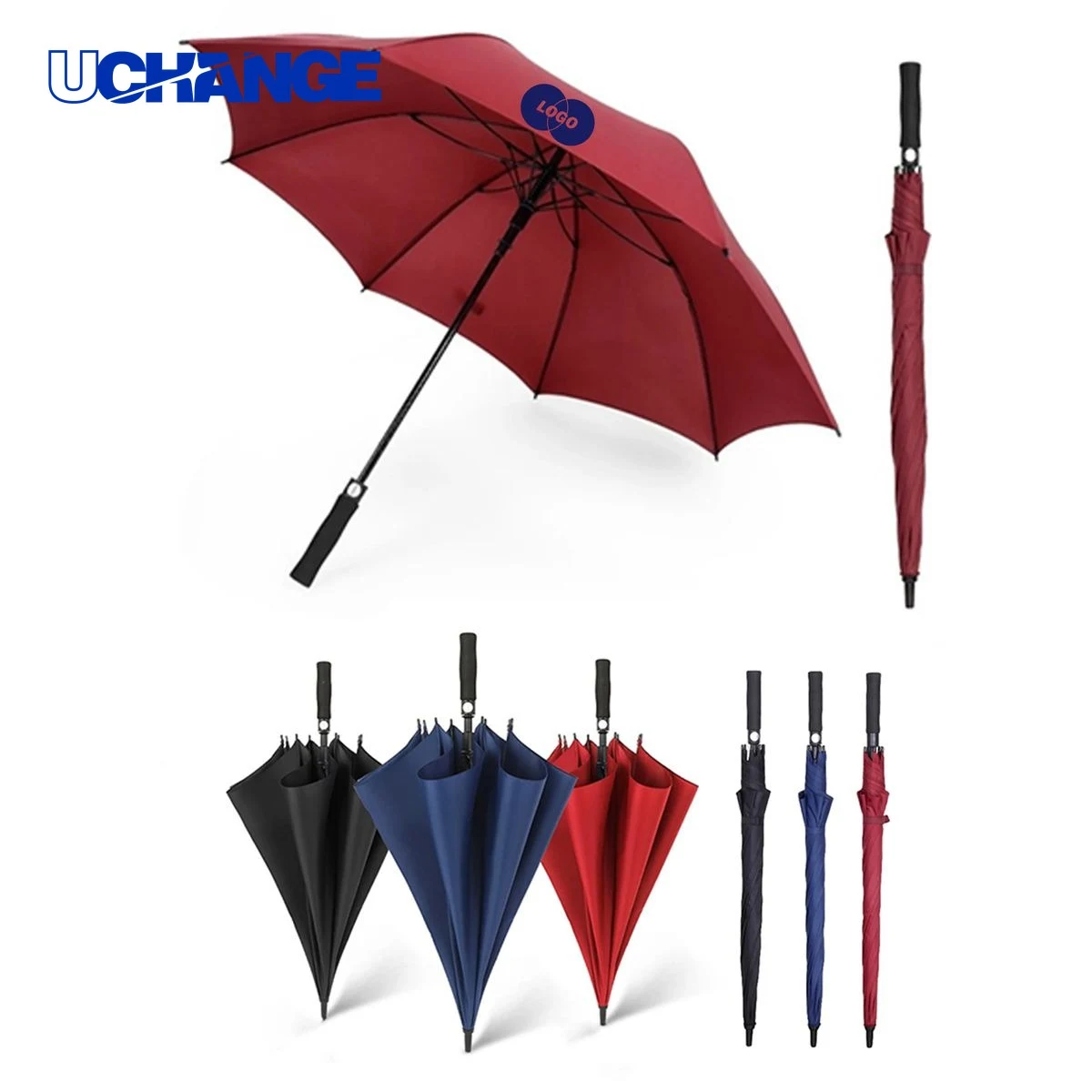Windproof Golf Long Fiber Umbrella 1