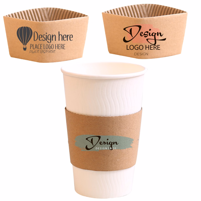 Custom Premium Printed Kraft Coffee Cup Sleeves
