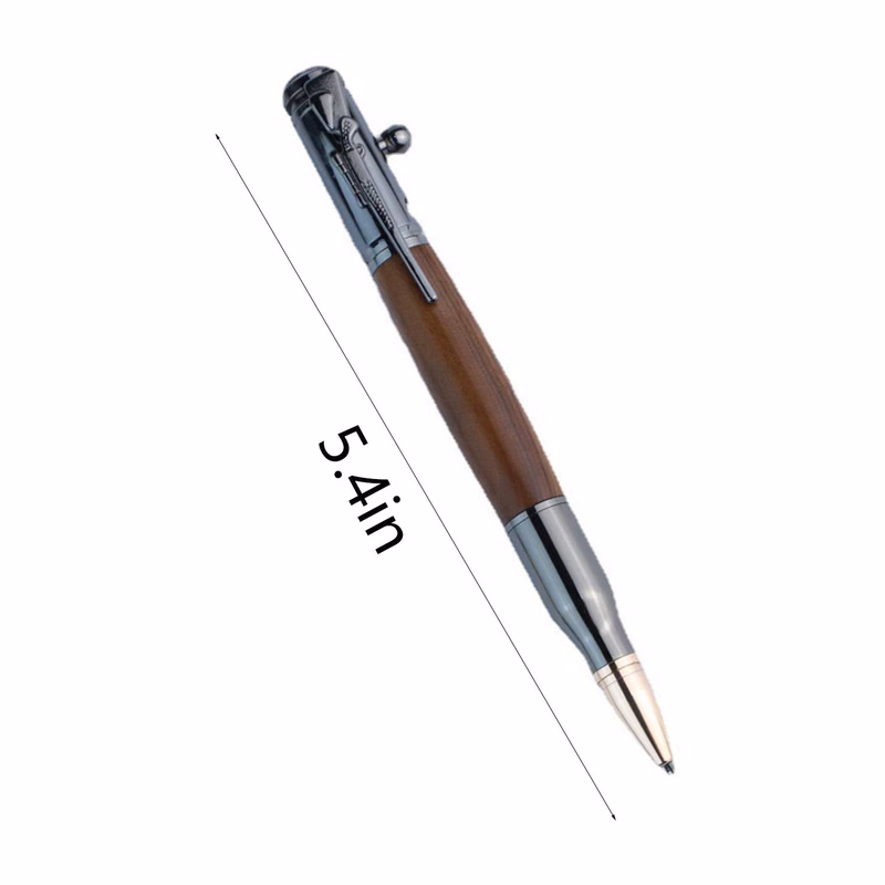 Bullet-Shaped Ballpoint Pen With Bolt Action