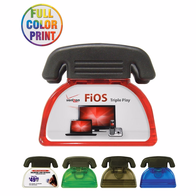 Telephone Shaped Magnetic Memo Clip - Full Color