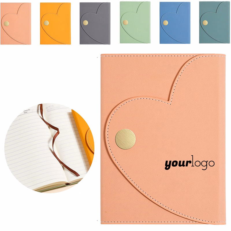 Stylish Heart - Motif Leather Notebook