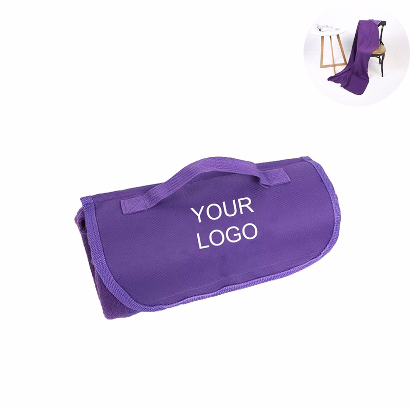 Roll up Polar Fleece Blanket for 
Home Camping Travel