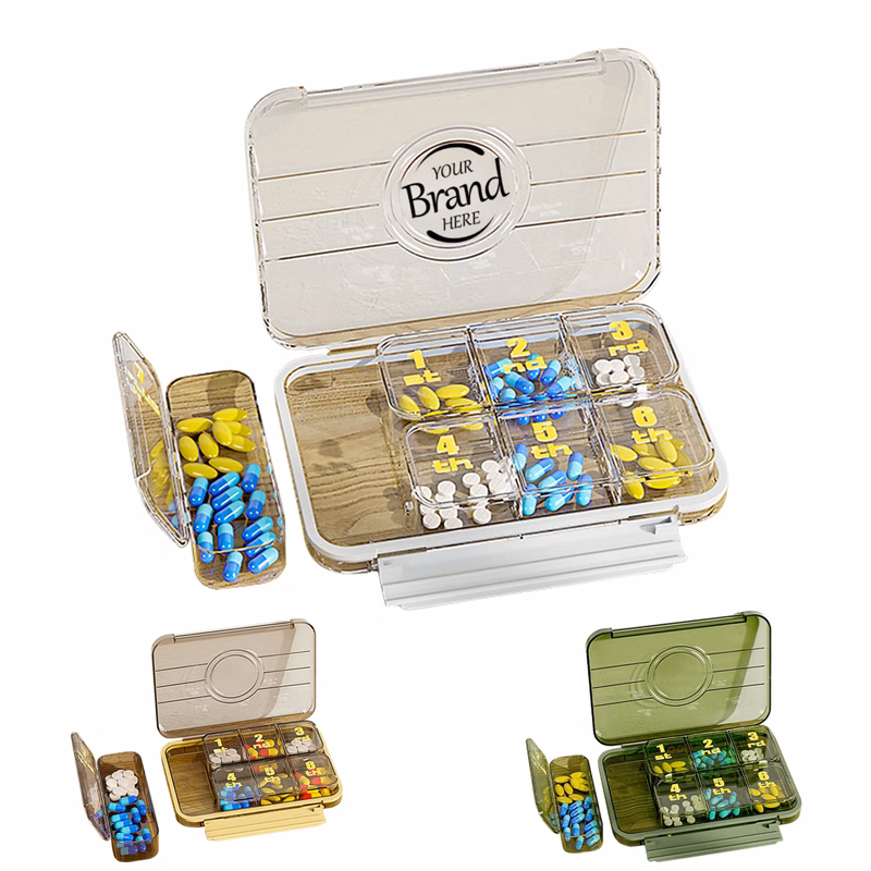 Large Travel Carrying Pill Case with 7 Compartments