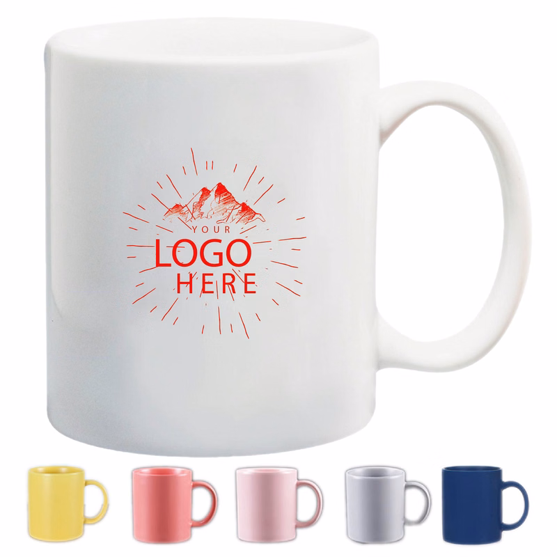 Retro 11 Oz Ceramic Mug With Large Handle
