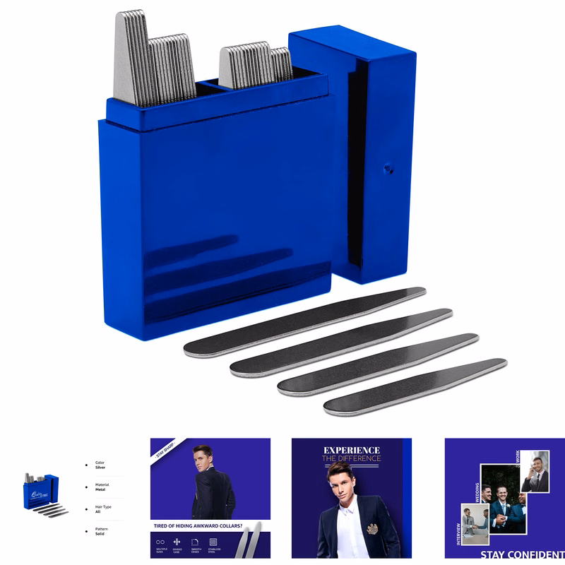 36 Metal Collar Stays for Men