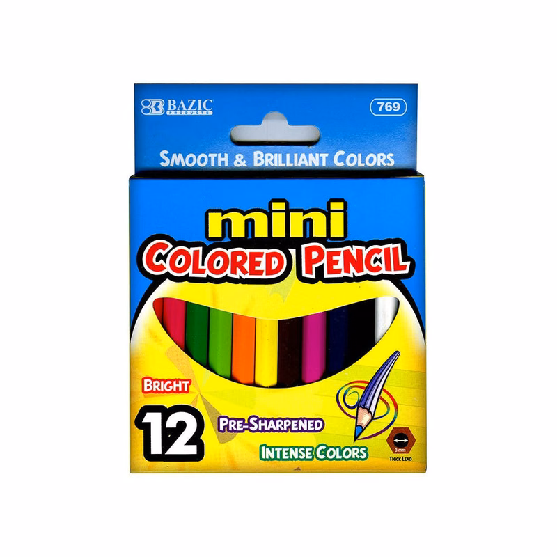 Mini Colored Pencils - Pre-sharpened 12 Pack