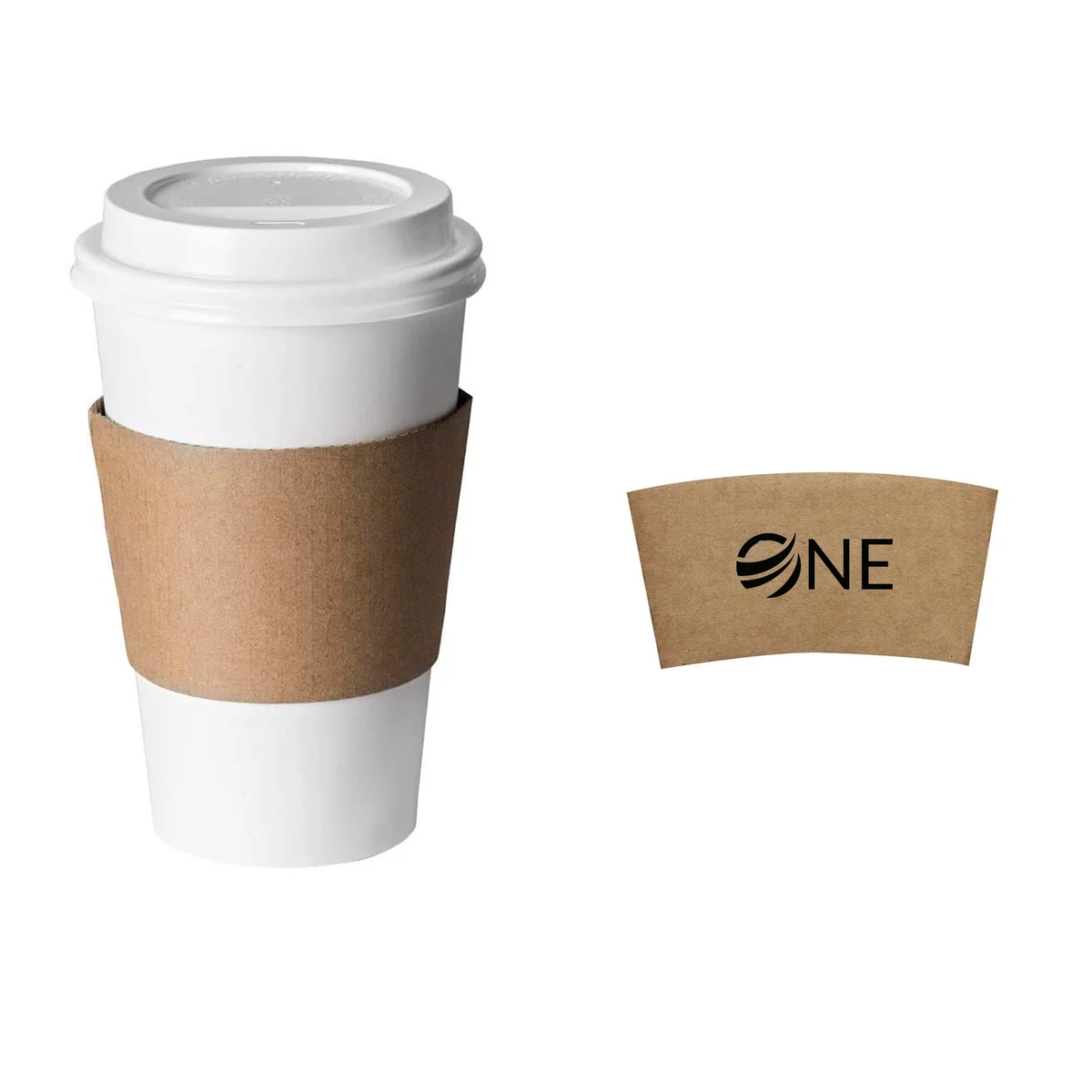 Disposable Cowhide Corrugated Cup Sleeve 500pcs 1