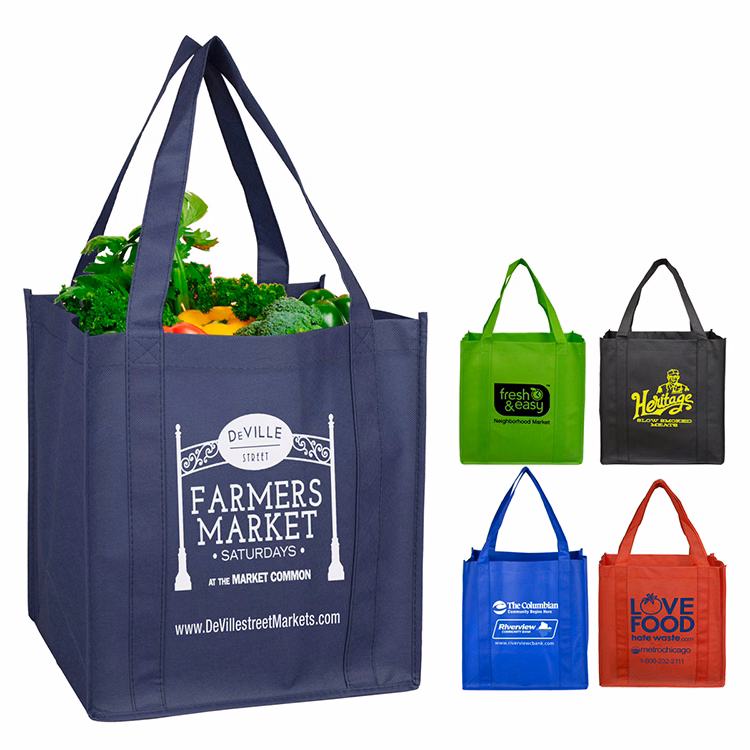 12-1/2"W x 13"H x 8"Gusset - "MEGA" Grocery Shopping Tote Bag