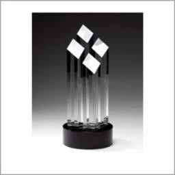 4 Diamond Shape Towers On Black Base 4" X 9" 1