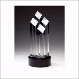 4 Diamond Shape Towers On Black Base 4" X 9"