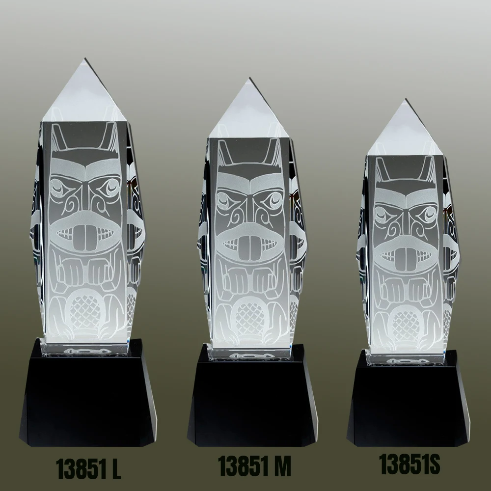 Medium Optical Crystal Liberty Obelisk Award with Crystal Base 1