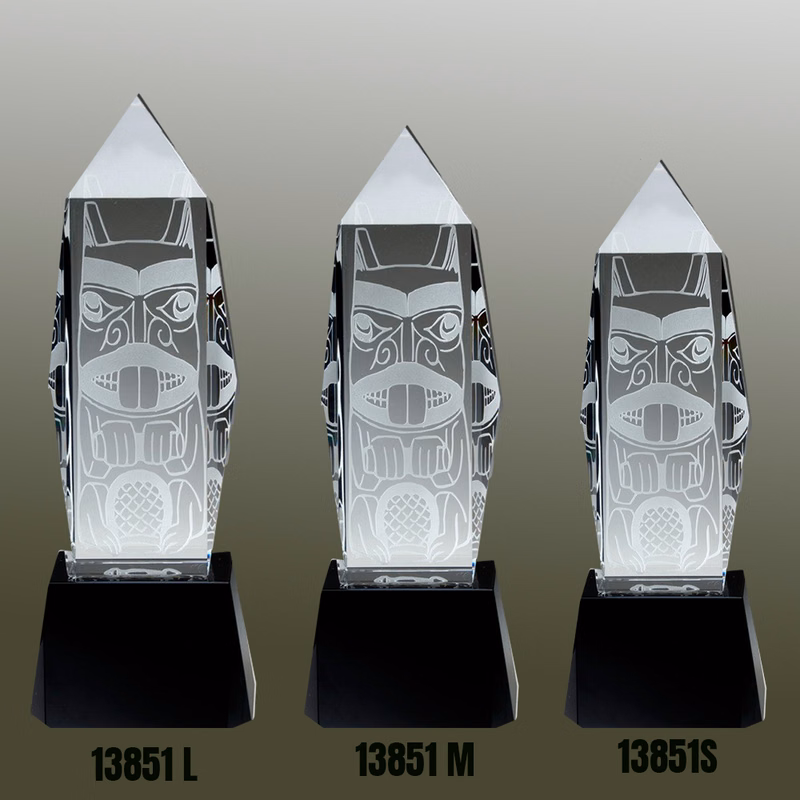 Medium Optical Crystal Liberty Obelisk Award with Crystal Base
