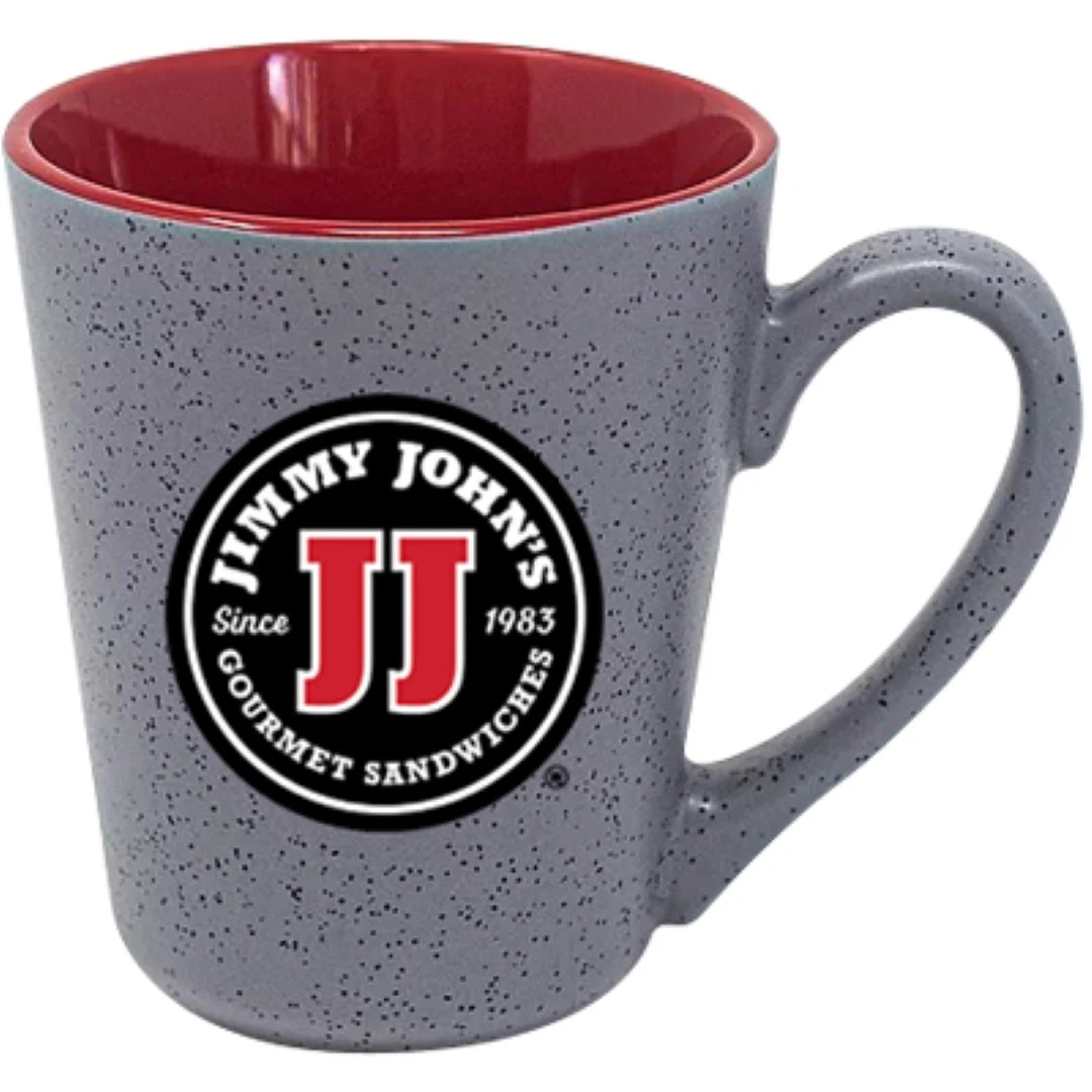 16 oz Firenze Funnel Red In - Grey Speckled Exterior Mug 1