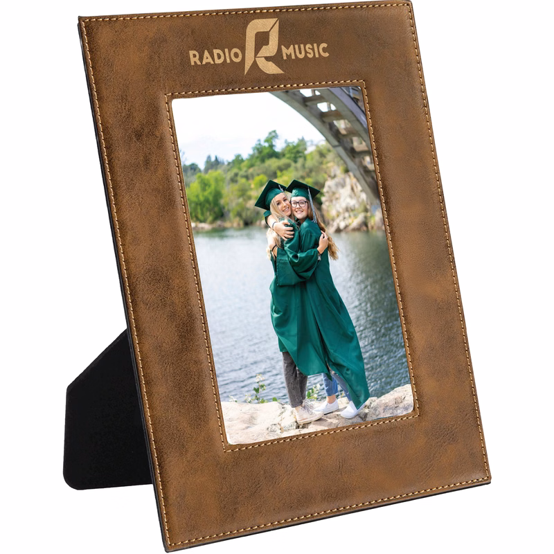 5" x 7" Rustic & Gold Leatherette Photo Frame